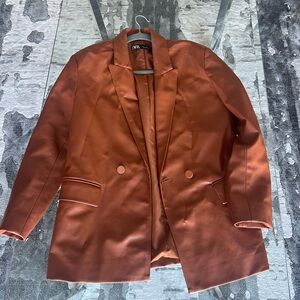 NWOT Zara Faux Leather Blazer Jacket